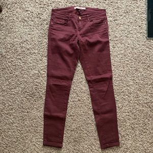 Zara Pants - Zara Trafaluc Denim Pants - Maroon Zara Pants - Zara Trafaluc Denim Pants - Maroon